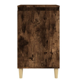 Table de chevet chêne fumé 40x35x70 cm bois d'ingénierie