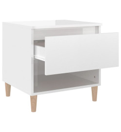 Tables de chevet 2 pcs Blanc brillant 50x46x50 cm