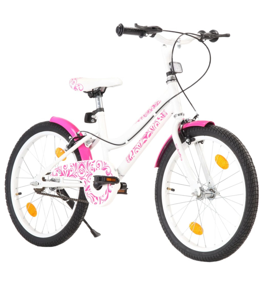 Vélo pour enfants 20 pouces Rose et blanc