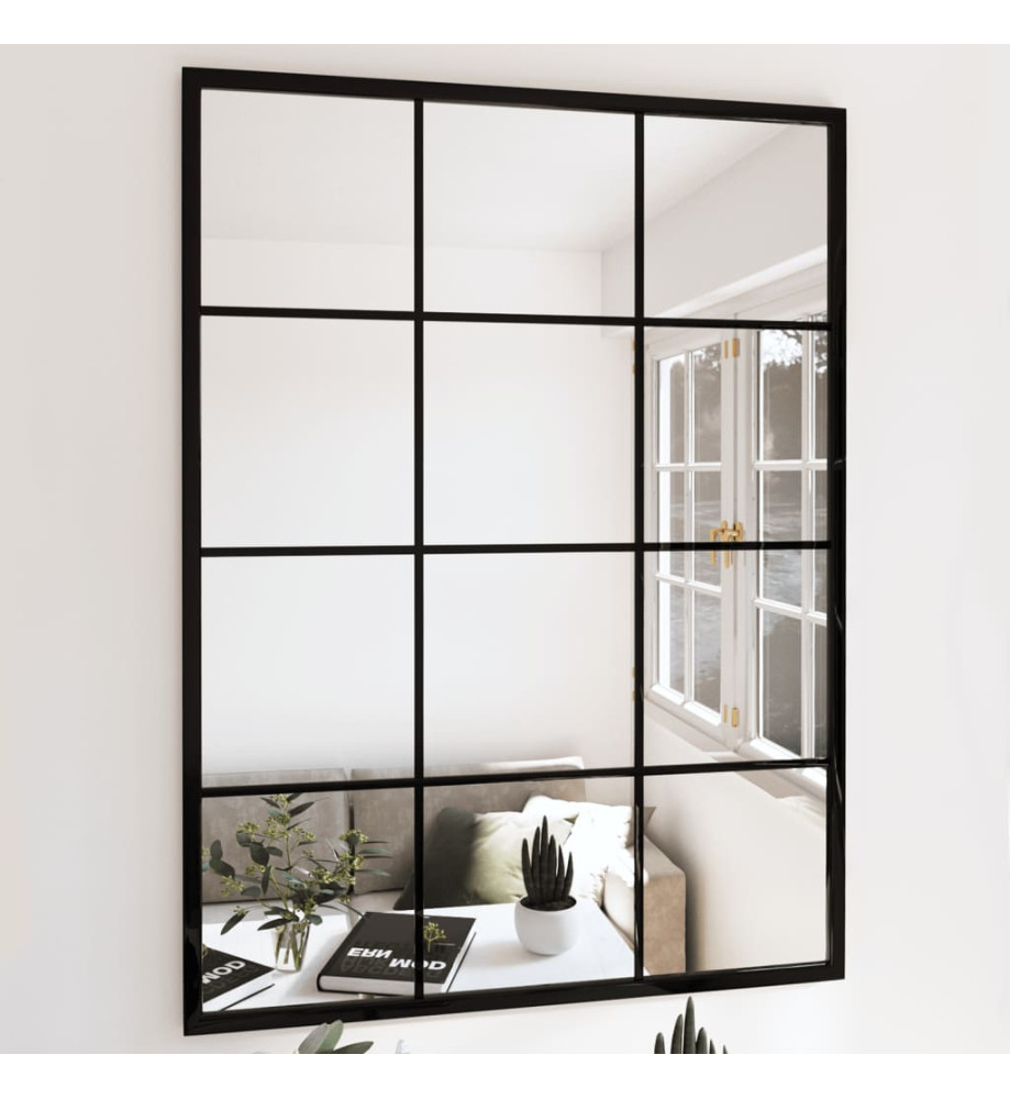Miroirs muraux 3 pcs noir 80x60 cm métal