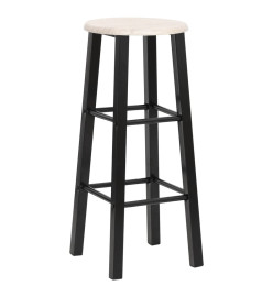 Tabourets de bar lot de 2 noir MDF