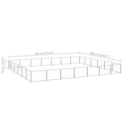 Chenil Argenté 42 m² Acier