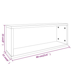 Étagères murales cube 2 pcs Chêne fumé 60x15x23 cm Bois