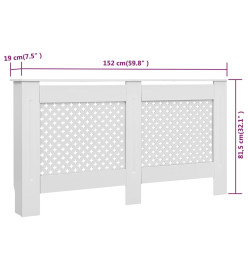 Cache-radiateur Blanc 152x19x81,5 cm MDF