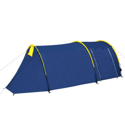 Tente de camping pour 4 personnes Bleu marine/jaune