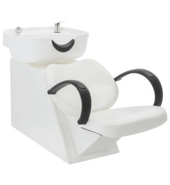 Chaise de salon avec lavabo Blanc Similicuir