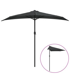 Parasol de balcon et mât en aluminium Anthracite 270x144cm Demi