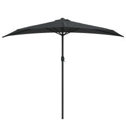 Parasol de balcon et mât en aluminium Anthracite 270x144cm Demi