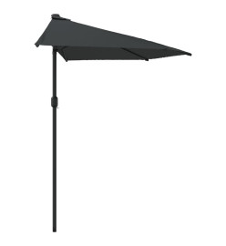 Parasol de balcon et mât en aluminium Anthracite 270x144cm Demi