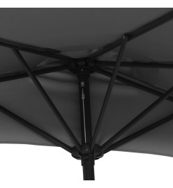 Parasol de balcon et mât en aluminium Anthracite 270x144cm Demi