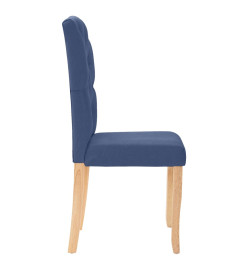 Chaises à manger lot de 6 bleu tissu