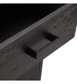 Table de chevet Noir 40x30x55 cm Bois de pin massif