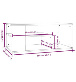 Table basse Chêne marron 100x50x40 cm Bois d'ingénierie