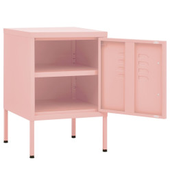 Tables de chevet 2 pcs Rose 35x35x51 cm Acier