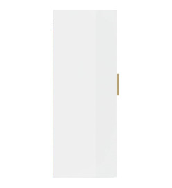 Armoire murale Blanc brillant 35x34x90 cm Bois d'ingénierie