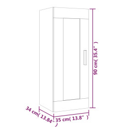 Armoire murale Blanc brillant 35x34x90 cm Bois d'ingénierie