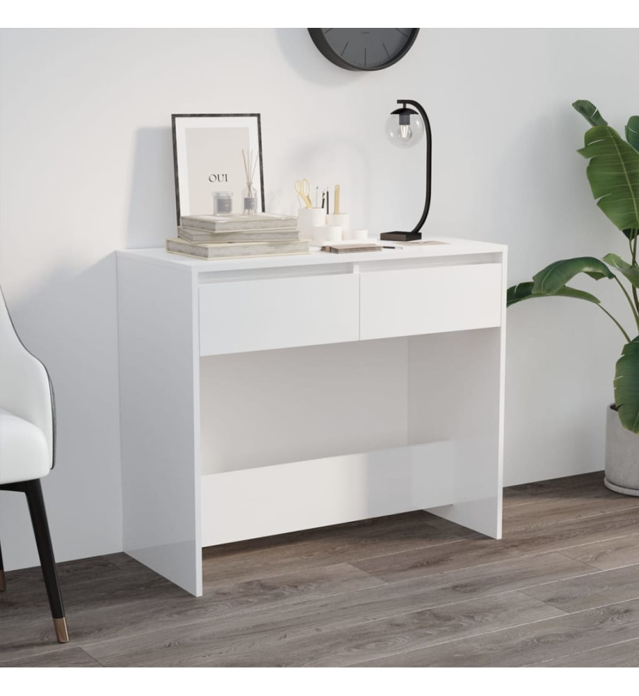 Table console Blanc brillant 89x41x76,5 cm Acier