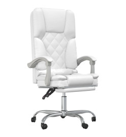 Fauteuil de massage inclinable de bureau Blanc Similicuir