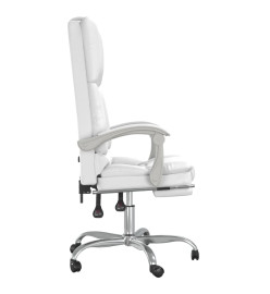 Fauteuil de massage inclinable de bureau Blanc Similicuir