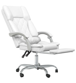 Fauteuil de massage inclinable de bureau Blanc Similicuir