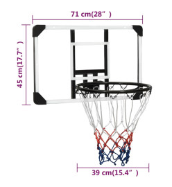 Panneau de basket-ball Transparent 71x45x2,5 cm Polycarbonate