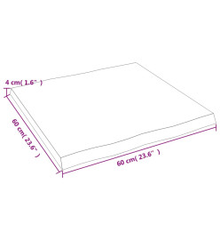 Dessus de table bois chêne massif non traité bordure assortie