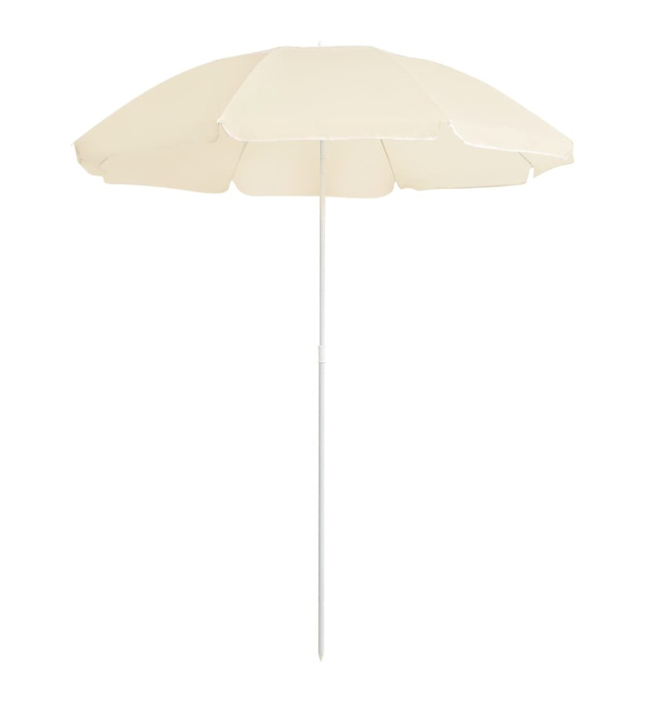 Parasol d'extérieur avec mât en acier Sable 180 cm