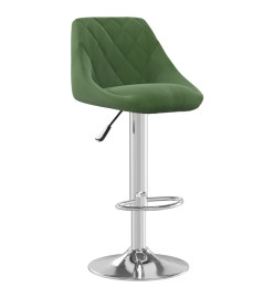 Tabourets de bar lot de 2 vert foncé velours