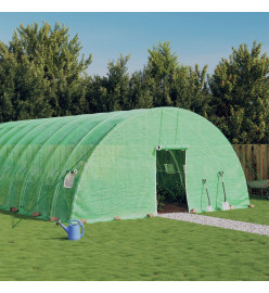 Serre avec cadre en acier vert 84 m² 14x6x2,85 m