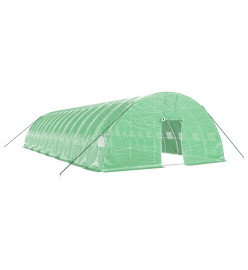 Serre avec cadre en acier vert 84 m² 14x6x2,85 m