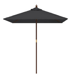 Parasol de jardin avec mât en bois noir 198x198x231 cm