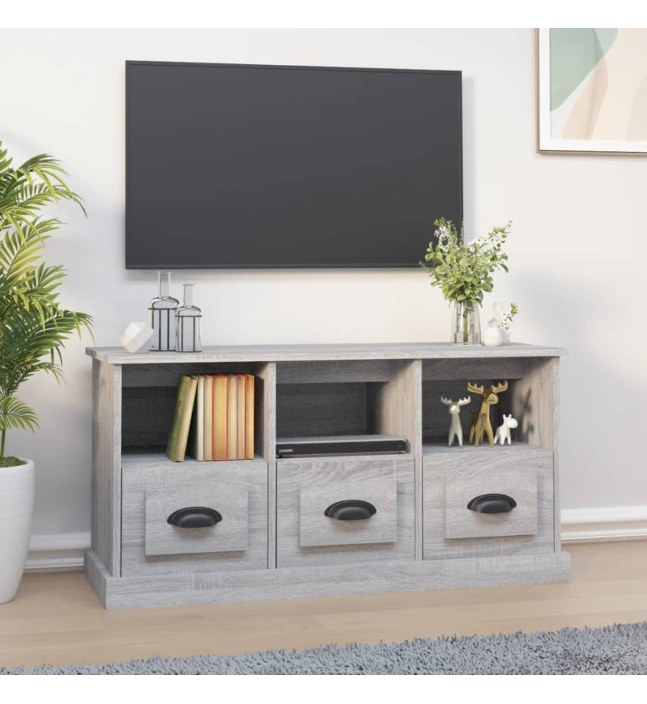 Meuble TV sonoma gris 100x35x50 cm bois d'ingénierie