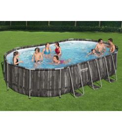 Bestway Ensemble de piscine ovale Power Steel 488x305x107 cm