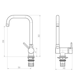 EISL Mitigeur de cuisine avec bec inclinable FLEXO chrome