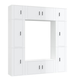 Ensemble de meubles TV 8 pcs Blanc brillant Bois d'ingénierie