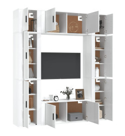 Ensemble de meubles TV 8 pcs Blanc brillant Bois d'ingénierie