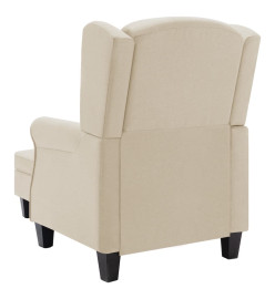 Fauteuil avec repose-pied Crème Tissu