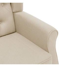 Fauteuil avec repose-pied Crème Tissu