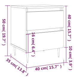 Table de chevet Blanc 40x35x50 cm Bois d’ingénierie