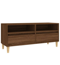 Meuble TV chêne marron 100x34,5x44,5 cm bois d'ingénierie