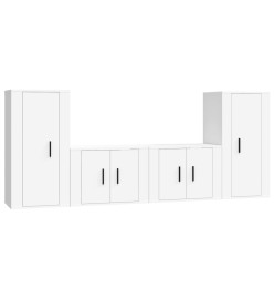 Ensemble de meubles TV 4 pcs Blanc Bois d'ingénierie