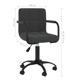 Chaise pivotante de bureau Noir Velours