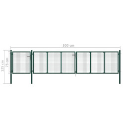 Portail de jardin Acier 500 x 75 cm Vert