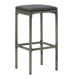 Ensemble de bar 3 pcs Résine tressée Gris