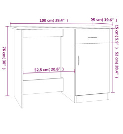 Bureau Sonoma gris 100x50x76 cm Bois d'ingénierie