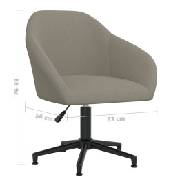 Chaise pivotante de bureau Gris clair Velours