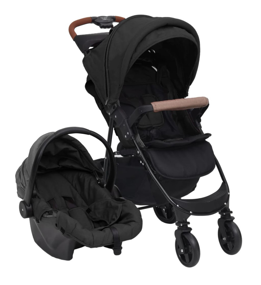 Poussette pour bébé 3-en-1 Anthracite Acier