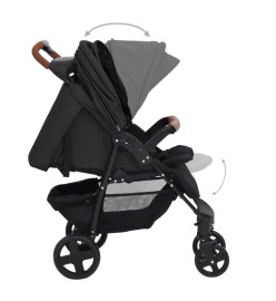 Poussette pour bébé 3-en-1 Anthracite Acier