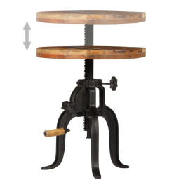 Table d'appoint 45x (45-62) cm Bois de récupération et fonte