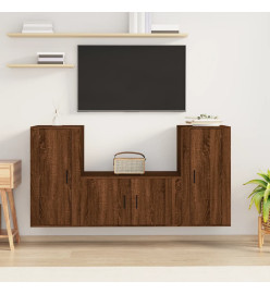 Ensemble de meubles TV 3 pcs Chêne marron Bois d'ingénierie